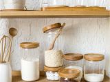 Weck Jars Wood Lids Japan Zakka Style Glass Spice Jar Kitchen Canisters Cookie Jars