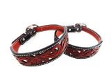 Western tooled Leather Dog Collars 26 Quot Hair On Filigree Western Style tooled Leather K9