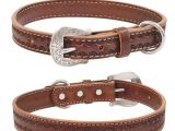 Western tooled Leather Dog Collars Weaver Hand tooled Western Style Leather Dog Collar Lead