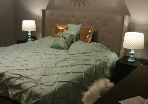 What Color Furniture Goes with A Grey Headboard Mint Gold and Grey Bedroom Blended Neutral Black and White Into