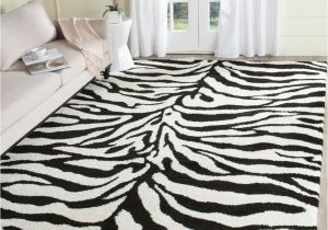 What Size Rug Should Go Under A 60 Inch Round Table Safavieh Florida Shag Ivory Black 5 Ft X 8 Ft area Rug Sg452 1290
