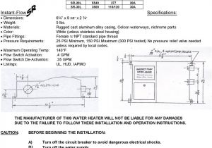 Whirlpool Energy Smart Electric Water Heater Troubleshooting Installation and Operation Instructions Low Flow Models before