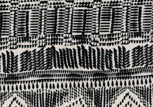 White Mudcloth Fabric by the Yard Fashion Print Fabric Ethnic Dot Dash Arrows Black White Fabric
