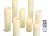 White Pillar Candles Bulk Cheap Amazon Com 8 Ivory Slim Flameless Candles with Warm White Leds