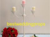 White Pillar Candles Bulk Cheap White Metal Candle Holders Flower Vase Rack Candle Stick Wedding