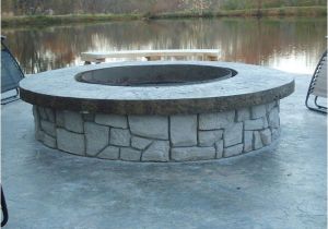 Will A Fire Pit Damage Concrete Concrete Fire Pit with Vertical Carved Stonework Hometalk