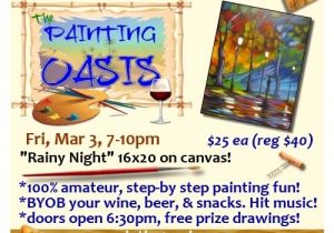 Wine and Paint San Antonio Grand Opening Quot Rainy Night Quot Public San Antonio Tx byob