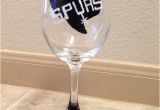 Wine and Paint San Antonio San Antonio Spurs Hand Painted Wine Glass by Bzpcreations