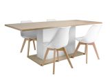 Wood Pedestal Table Base Kits Canada Scandinavian Dining Set Extension Table 160 205cm with Storage