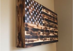 Wooden American Flag Gun Holder Burnt American Wooden Flag Hidden Gun Cabinet Secret