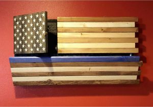 Wooden American Flag Gun Holder Rustic Thin Wall Closet Carrier Roselawnlutheran