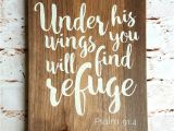 Wooden Bible Verse Signs Uk Scripture Sign Under His Wings Wood Signs by Countrypallets