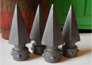 Wrought Iron Fence Plastic Post Caps 4 Cast Metal Finials Caps Wrought Iron Fence Posts Spear