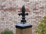 Wrought Iron Fence Post toppers 4×4 Wood Post Cap Wrought Iron Fluer De Lis Post top Caps