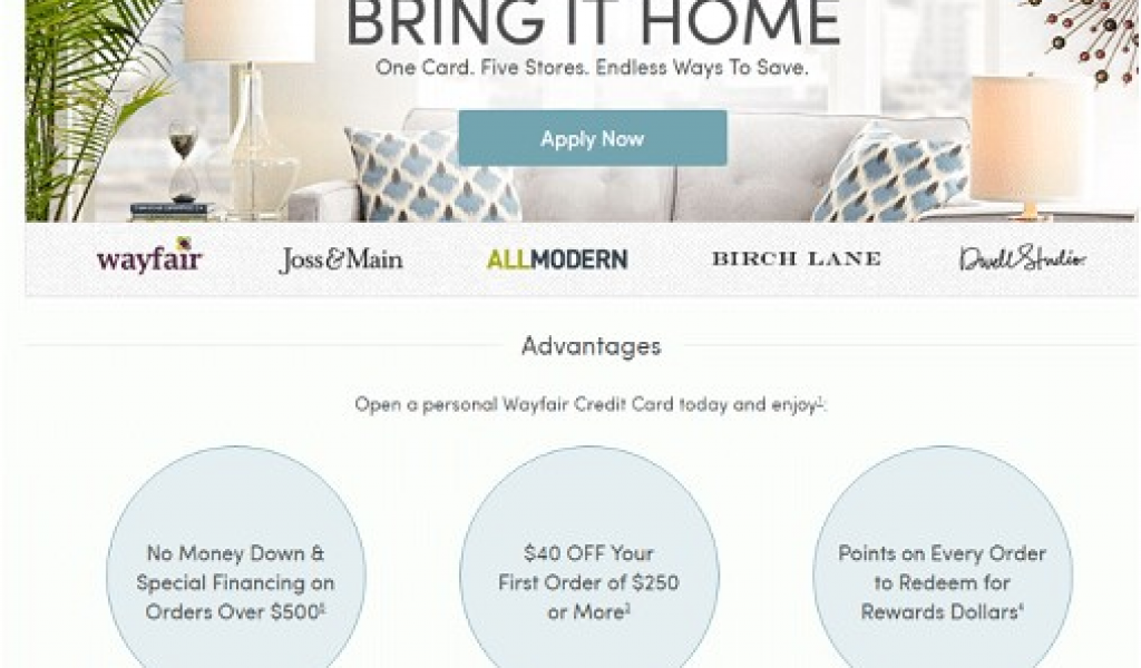 Www Comenity Net Wayfaircard Bed Bath and Beyond Credit Card Apply