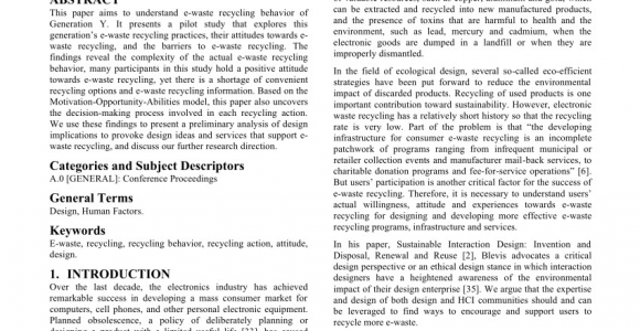 Yonkers Recycling Schedule 2019 Pdf Design Analysis Understanding E Waste Recycling by Generation Y